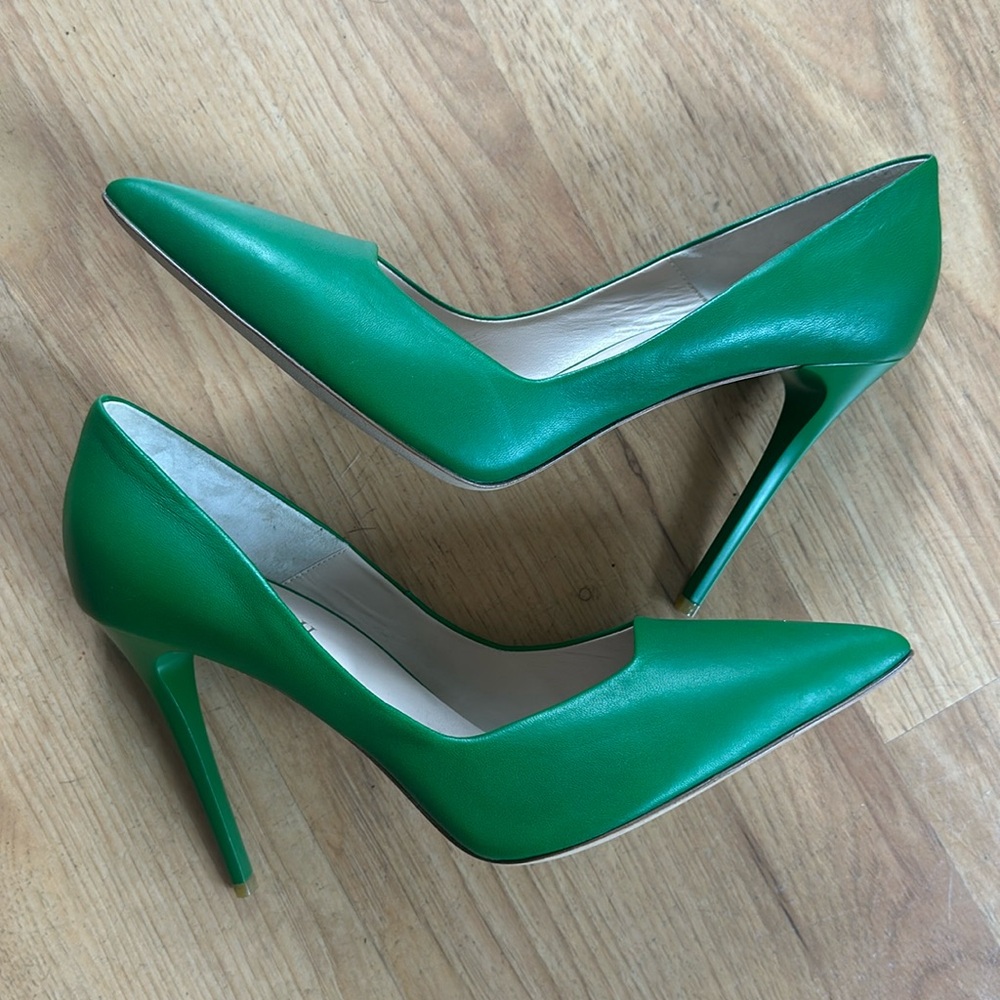 Green Leather Loriblu Heels